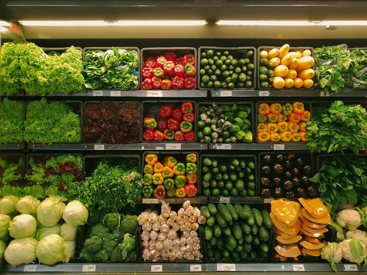 Espaço real e produtos frescos
